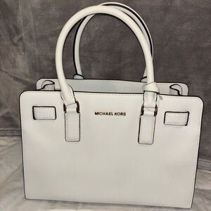 Michael Kors White Saffiano Leather Large Tote Satchel Bag